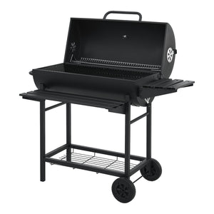 Chariot de barbecue au charbon de bois Armento 95 x 108 x 61 cm noir casa.pro