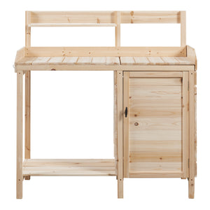 Tuinwerktafel Alessano oppottafel 110x107x46 cm naturel casa.pro