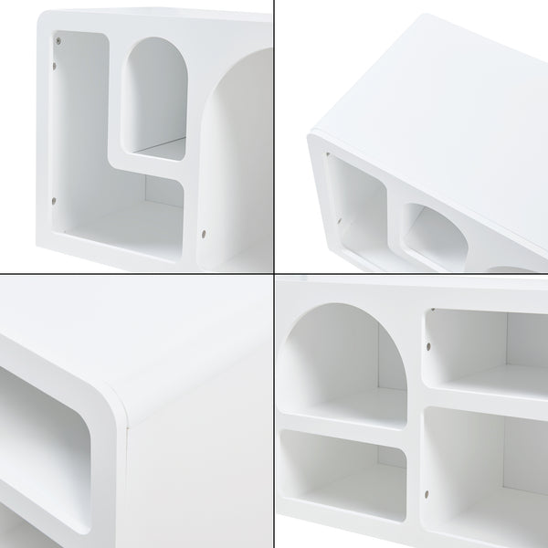 TV meubel Vågå 140x40x48 cm wit [en.casa]