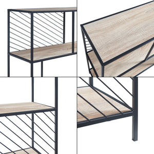 Table console Övertorneå 100 x 30 x 75 cm noir effet chêne [en.casa]