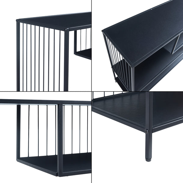 Table console Oxelösund 120 x 33 x 80 cm noir [en.casa]