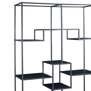 Boekenkast Råde open kast metaal 180x100x35 cm zwart [en.casa]