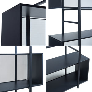 Boekenkast Randaberg open kast 180x180x33 cm zwart [en.casa]