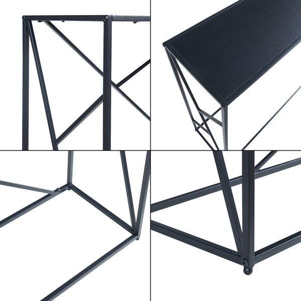 Table console Rättvik 120 x 30 x 80 cm noir [en.casa]