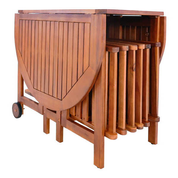 Ensemble de meubles de jardin 7 pièces Acerenza bois d'acacia naturel Certifié FSC® [en.casa]