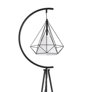 Lampadaire Austell E27 noir blanc lux.pro