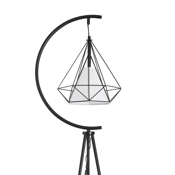 Lampadaire Austell E27 noir blanc lux.pro