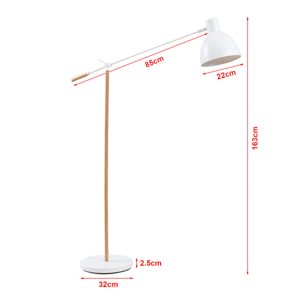 Staande lamp Banchory vloerlamp 163 cm houtkleurig en wit E27 lux.pro