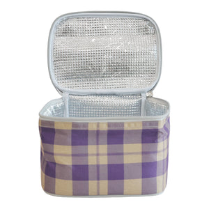 Picknickmand Folldal voor 2 personen incl. inhoud 40x28x25 cm grijs paars en beige casa.pro