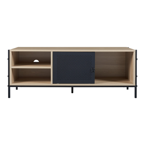 TV meubel Tysnes 120x40x45 cm eikenkleurig en zwart [en.casa]