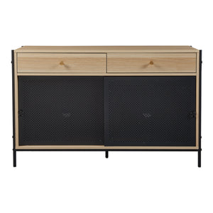 TV meubel Tysnes 120x40x75 cm eikenkleurig en zwart [en.casa]