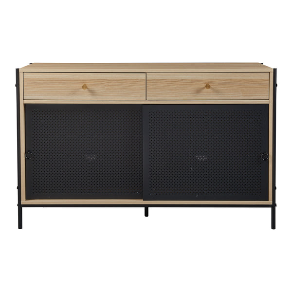 TV meubel Tysnes 120x40x75 cm eikenkleurig en zwart [en.casa]