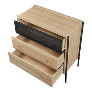 Commode Tysnes dressoir 80x80x40 cm eikenkleurig en zwart [en.casa]