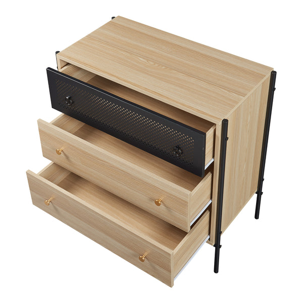 Commode Tysnes dressoir 80x80x40 cm eikenkleurig en zwart [en.casa]