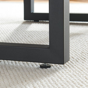 Lot de 2 pieds de table Lunderskov acier 35 x 50 cm noir [en.casa]