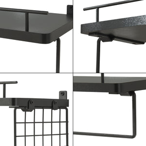 Wandplank Vik set van 2 zwart [en.casa]