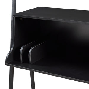 Bureau Storfjord met planken 183,5x80x40 cm zwart [en.casa]