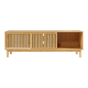 Meuble TV Ypäjä 150 x 42 x 50 cm bambou naturel [en.casa]