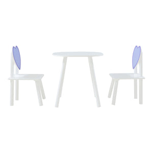 Ensemble de table et 2 chaises pour enfants Siljan blanc violet [en.casa]