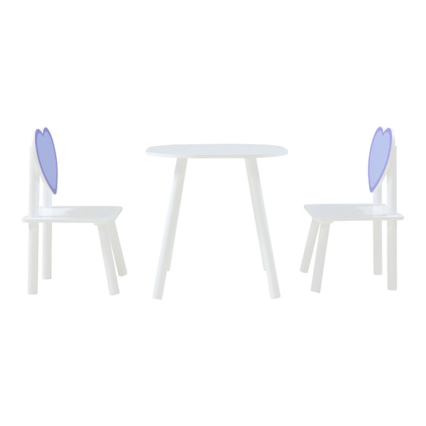 Ensemble de table et 2 chaises pour enfants Siljan blanc violet [en.casa]