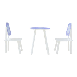 Ensemble de table et 2 chaises pour enfants Simrishamn blanc violet [en.casa]