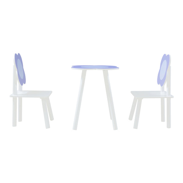 Ensemble de table et 2 chaises pour enfants Simrishamn blanc violet [en.casa]