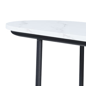 Console tafel Nordfron 120x40x75 cm zwart en marmer wit [en.casa]