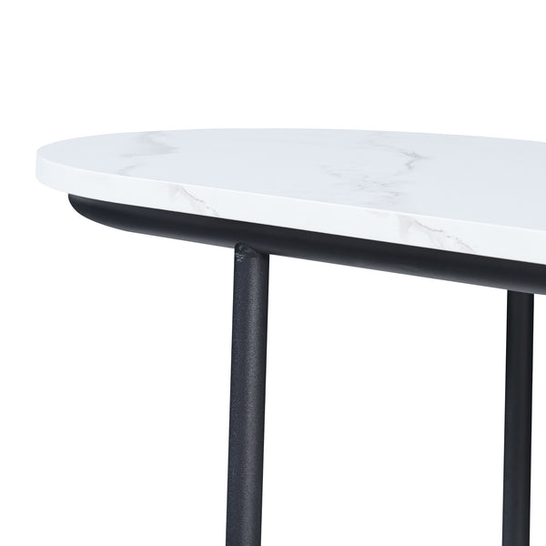 Console tafel Nordfron 120x40x75 cm zwart en marmer wit [en.casa]