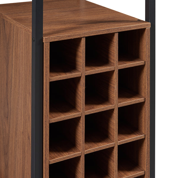 Table de bar Trøndelag 120 x 40 x 105 cm noir effet noyer [en.casa]