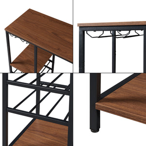 Bartafel Stjørdal 120x40x105 cm zwart en walnootkleurig [en.casa]