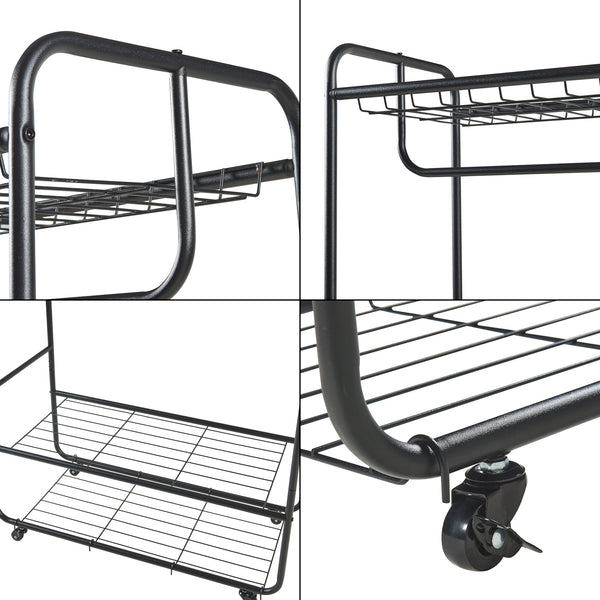 Portant à vêtements Vestvågøy acier 176 x 90 x 40 cm noir [en.casa]