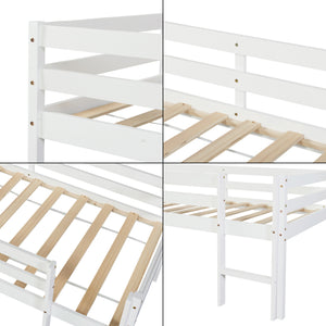 Lit enfant Siikalatva avec matelas à mousse froid bois de pin 90 x 200 cm blanc [en.casa]