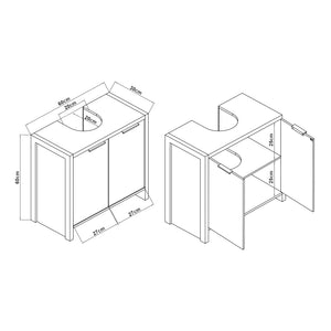 Ensemble de meubles de salle de bain 4 pièces Namsskogan effet noyer noir [en.casa]