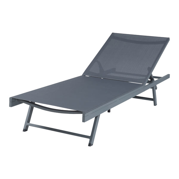 Set de 2 chaises longues Baragiano et d'une table d'appoint anthracite gris foncé casa.pro