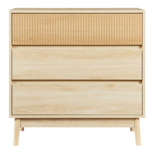 Ladekast Landskrona commode met 3 lades 79,5x80x40 cm eikenkleurig [en.casa]