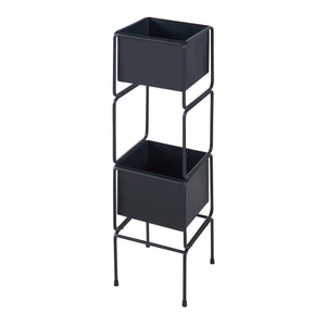 Ensemble de 2 porte-plantes Sveio noir [en.casa]