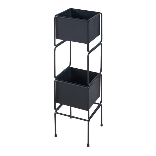 Ensemble de 2 porte-plantes Sveio noir [en.casa]