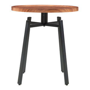 Bijzettafel Mippeena rond Ø50 cm walnootkleurig en zwart [en.casa]