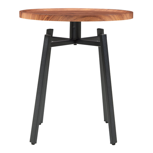 Bijzettafel Mippeena rond Ø50 cm walnootkleurig en zwart [en.casa]