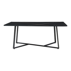 Table basse Riskiften 120 x 60 x 48 cm aspect marbre noir [en.casa]