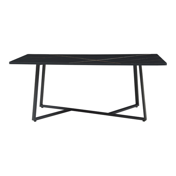 Table basse Riskiften 120 x 60 x 48 cm aspect marbre noir [en.casa]