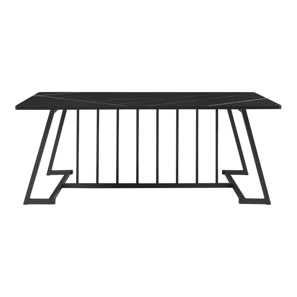 Table basse Nospoo acier aspect marbre noir [en.casa]

