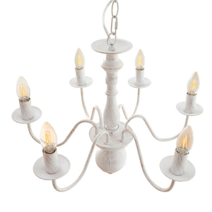 Kroonluchter Berkeley 6-lichts klassiek vintage wit lux.pro