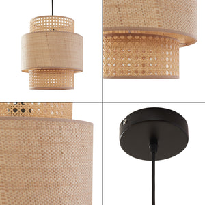 Hanglamp Biggar E27 fitting 170 cm hoog zwart en beige lux.pro