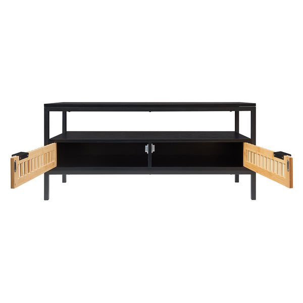 Table basse Luniehti 100 x 40 x 48 cm noir naturel [en.casa] 