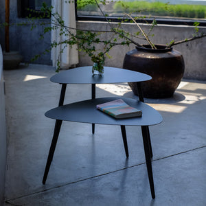 Lot de 2 tables basses Aymavilles gigognes gris anthracite casa.pro