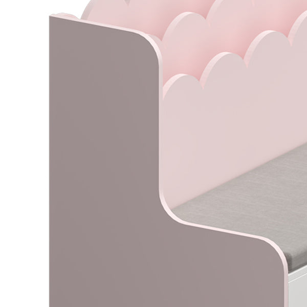 Kindermeubel Vestnes kinderbank met opbergrek en kussen 100x70x45 cm wit en roze [en.casa]