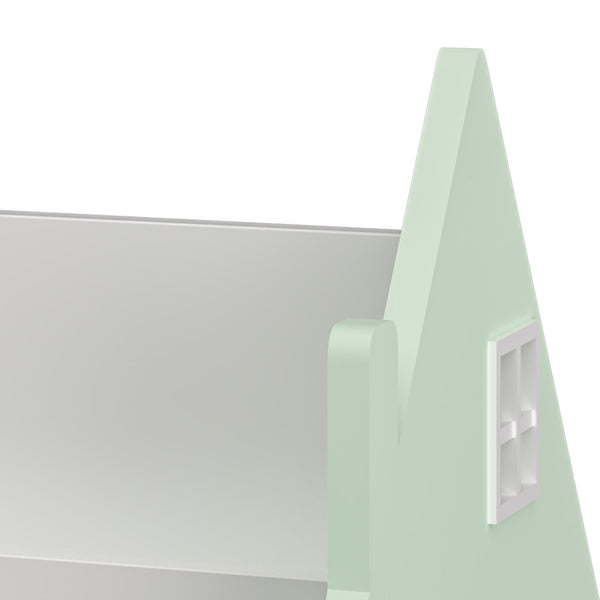Kinderrek Vipsali mobiel huisvormig 50x33x34 cm mintgroen en wit [en.casa]