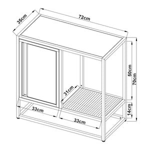 Buffet Burlöv acier 70 x 72 x 35 cm gris blanc [en.casa]