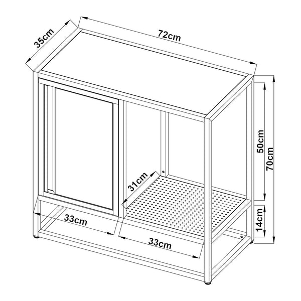Buffet Burlöv acier 70 x 72 x 35 cm gris blanc [en.casa]